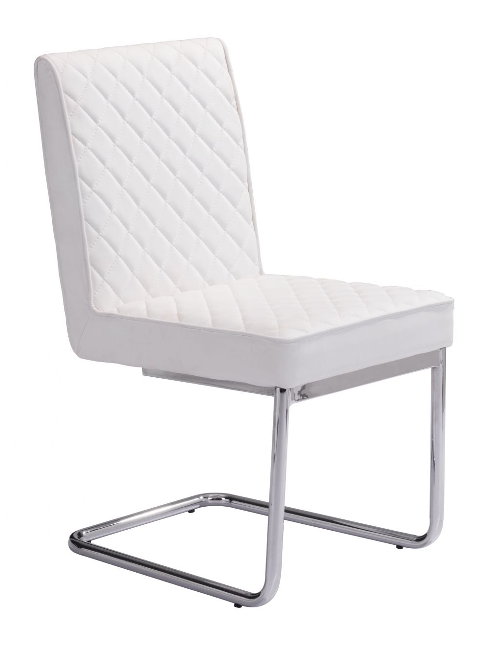 Quilt Armless Dining Chair White image 1