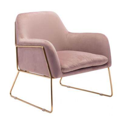 Nadir Arm Chair Pink Velvet image 1