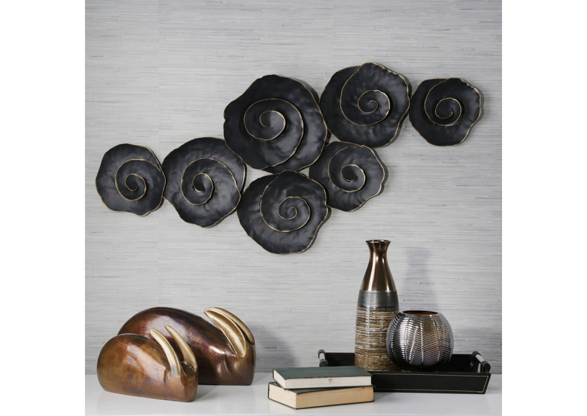 Rosa de Metal 44"  Negro image 1