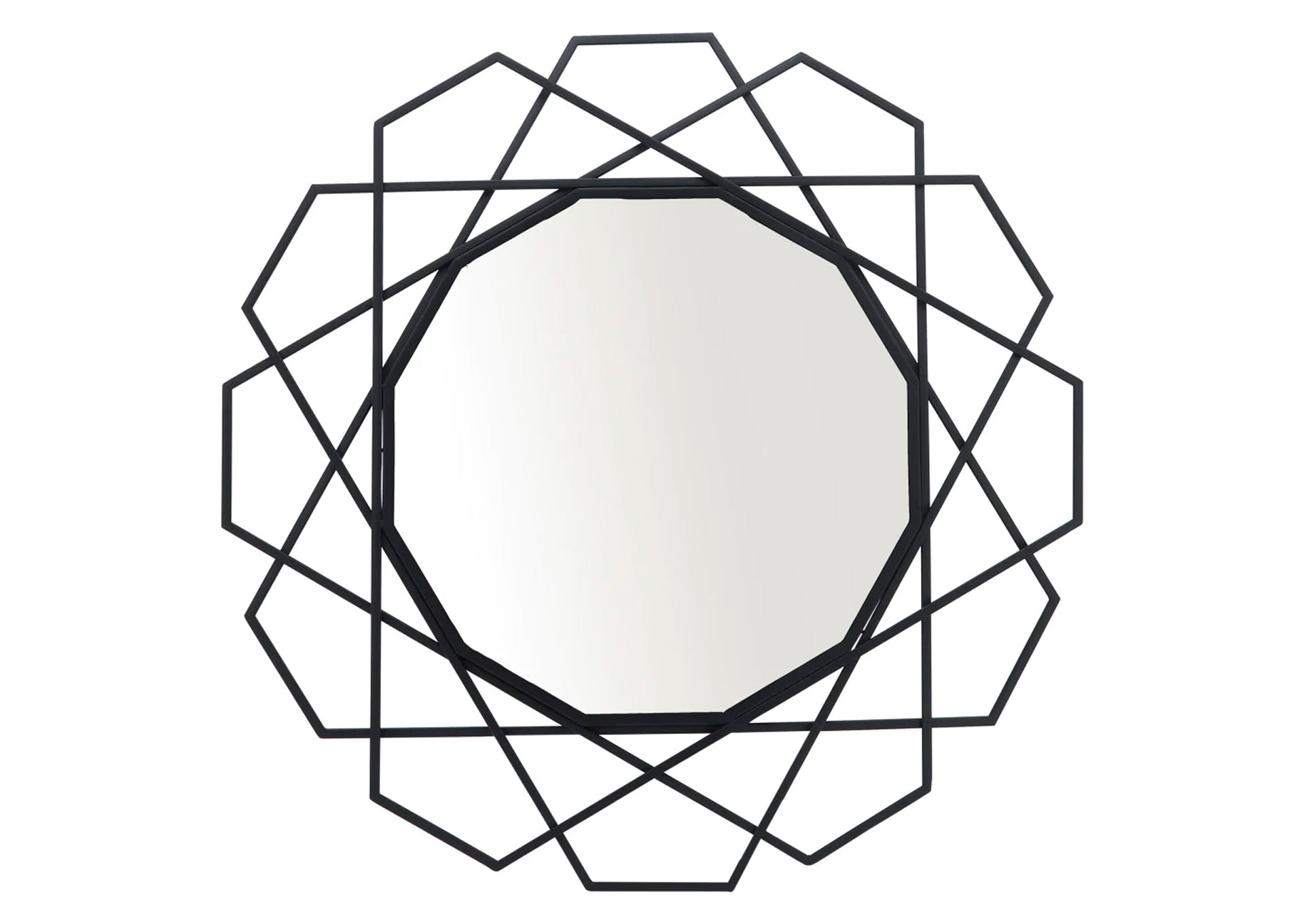 35" Espejo de Pared Geométrico Negro image 1