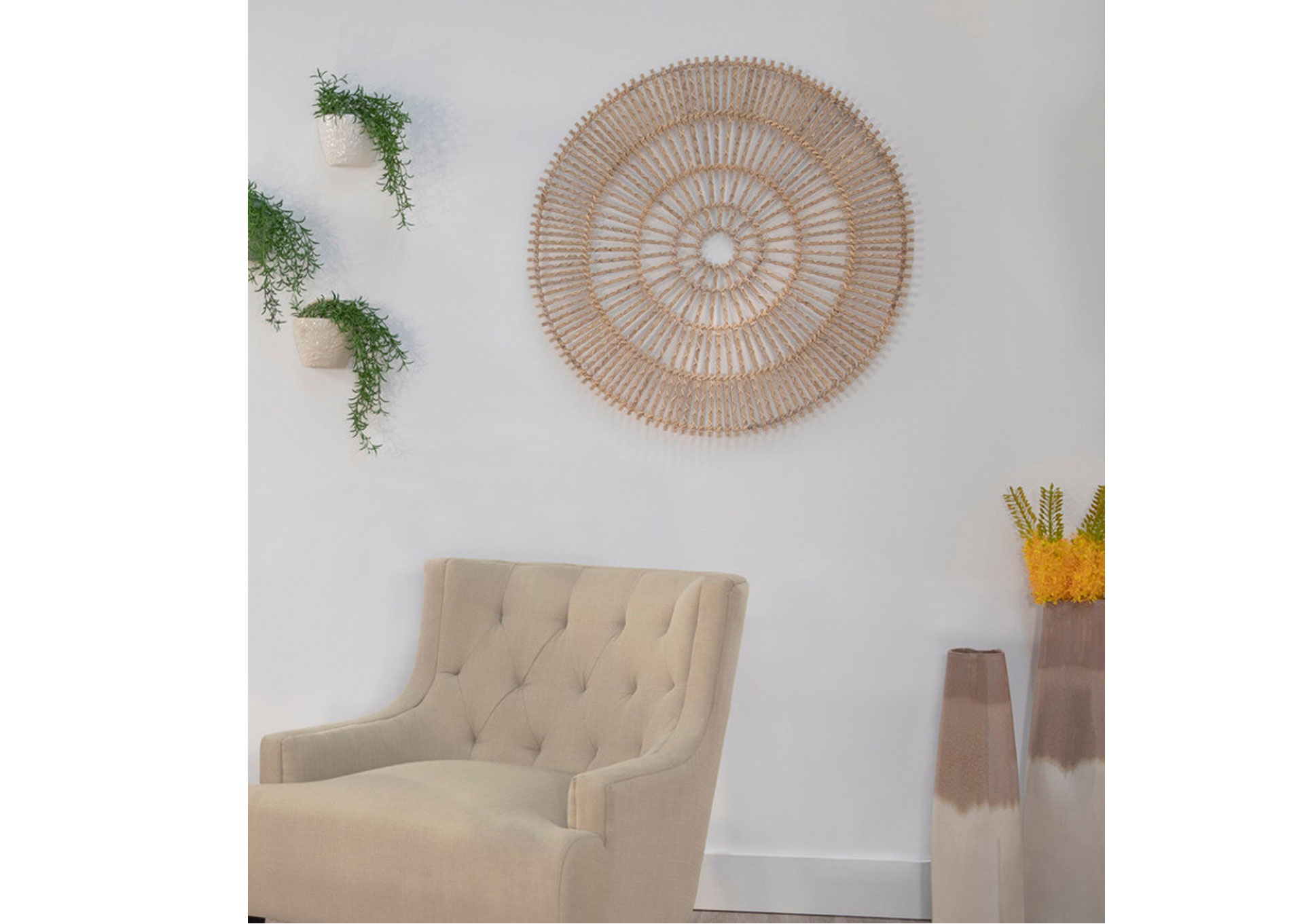 Decoración de pared redonda de 35" - Natural image 1