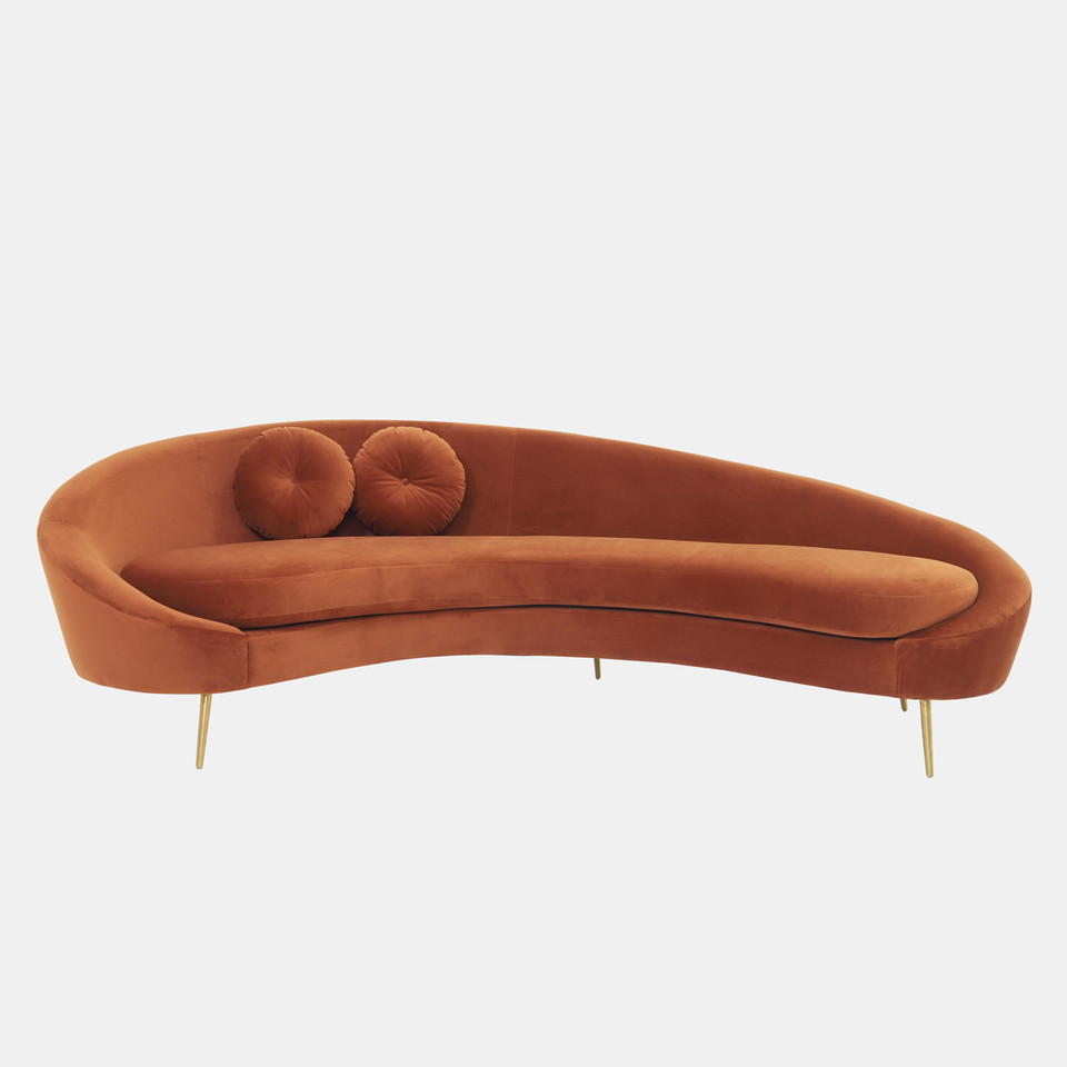 Stainless Steel, 3-Seater Curved Lounger, Rust Kd image 1