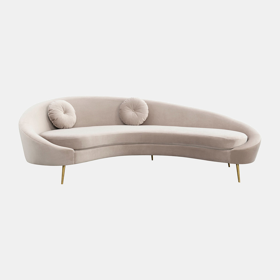 Stainless Steel, 3-Seater Curved Lounger, Ivory Kd image 1