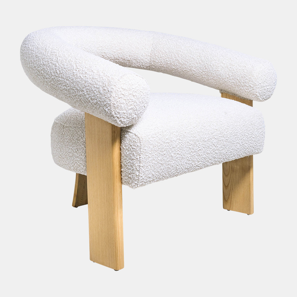 Curved Back Wishbonechair With Brown Oak Legs - Iv image 1