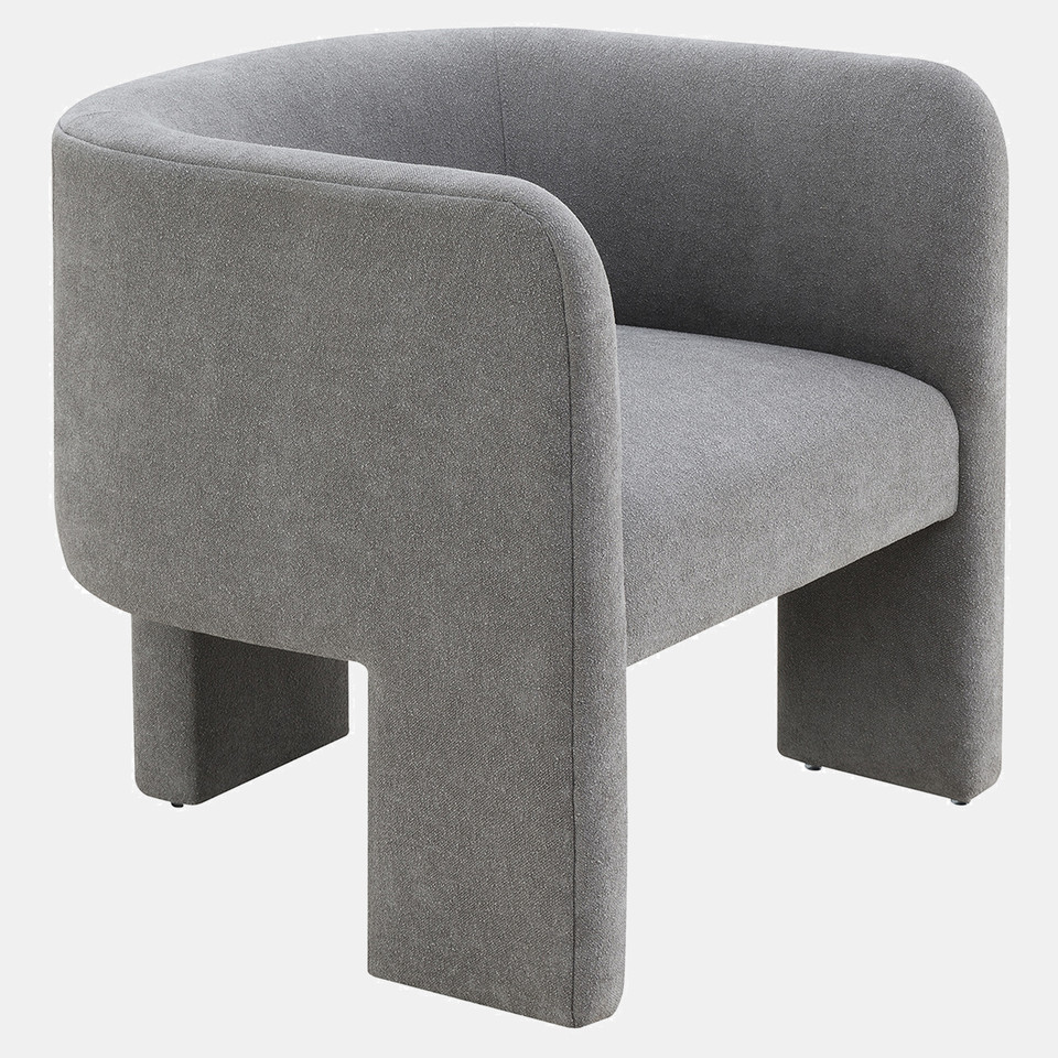Rounded Back Tripod Chair - Gray image 1
