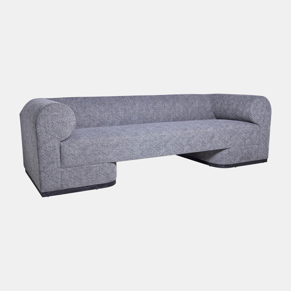 Modern Sofa - Black Oak Base, Gray image 1