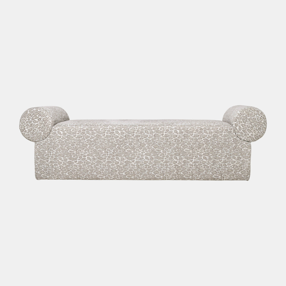 Flared Arms Bench - Gray Leopard image 1