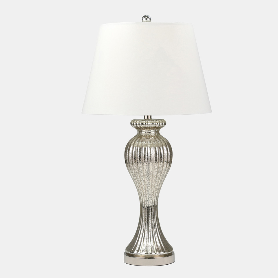 Mercury Glass 32" Table Lamp, Silver image 1