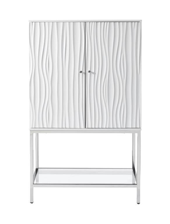 Armario para vinos de 2 cajones en blanco brillante image 1