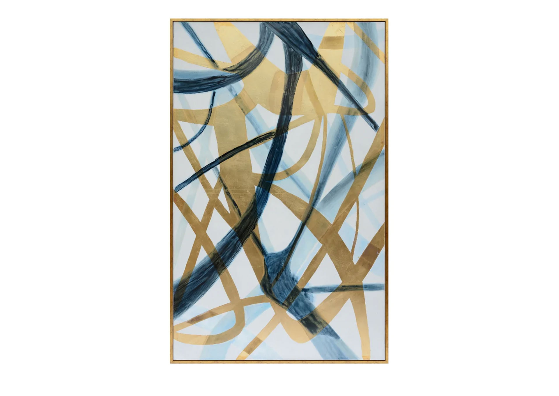 82x52, Pintura al Óleo Abstracta Pintada a Mano, Azul image 1