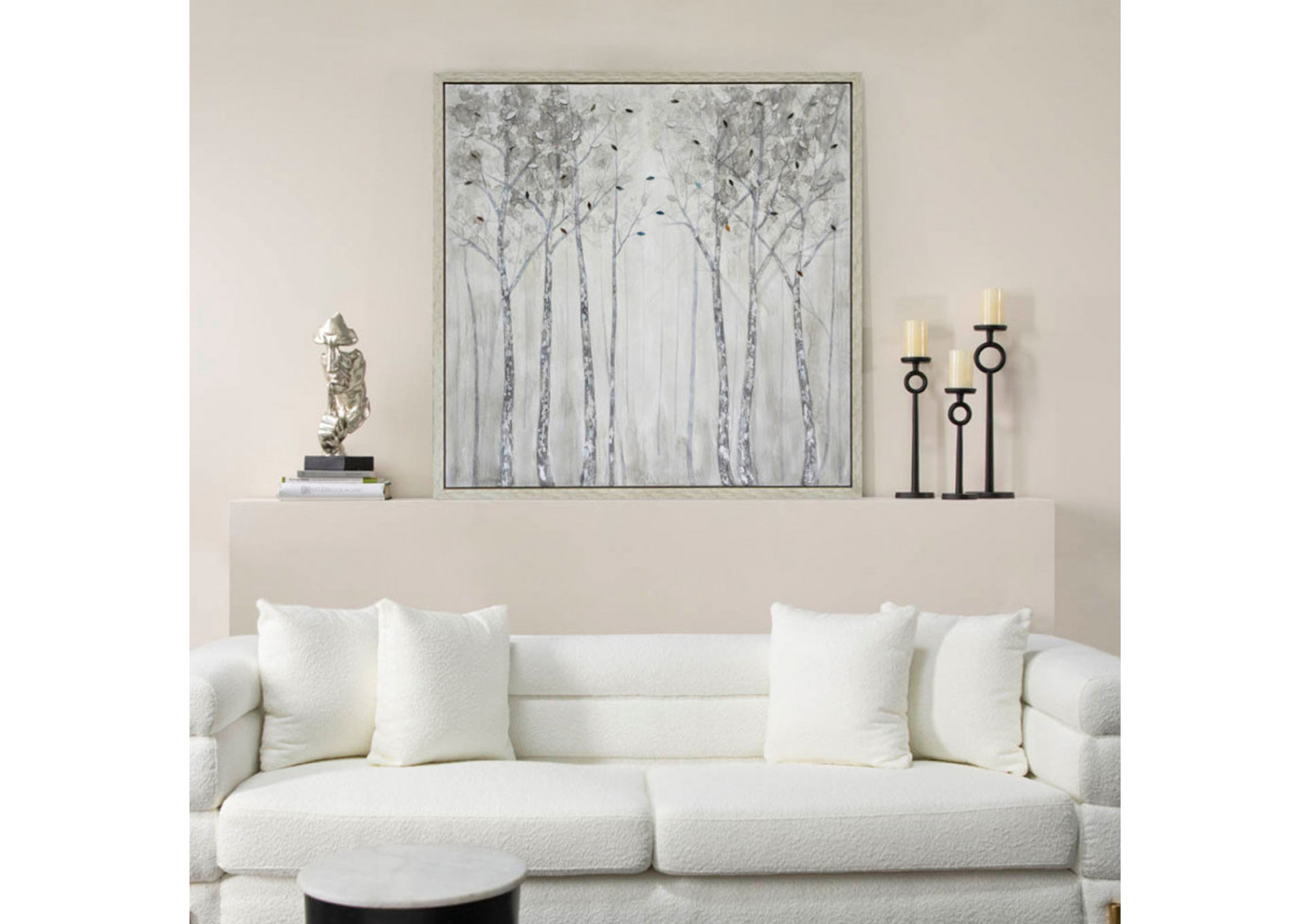 51x51, Pintura al Óleo Árboles, Plata image 1