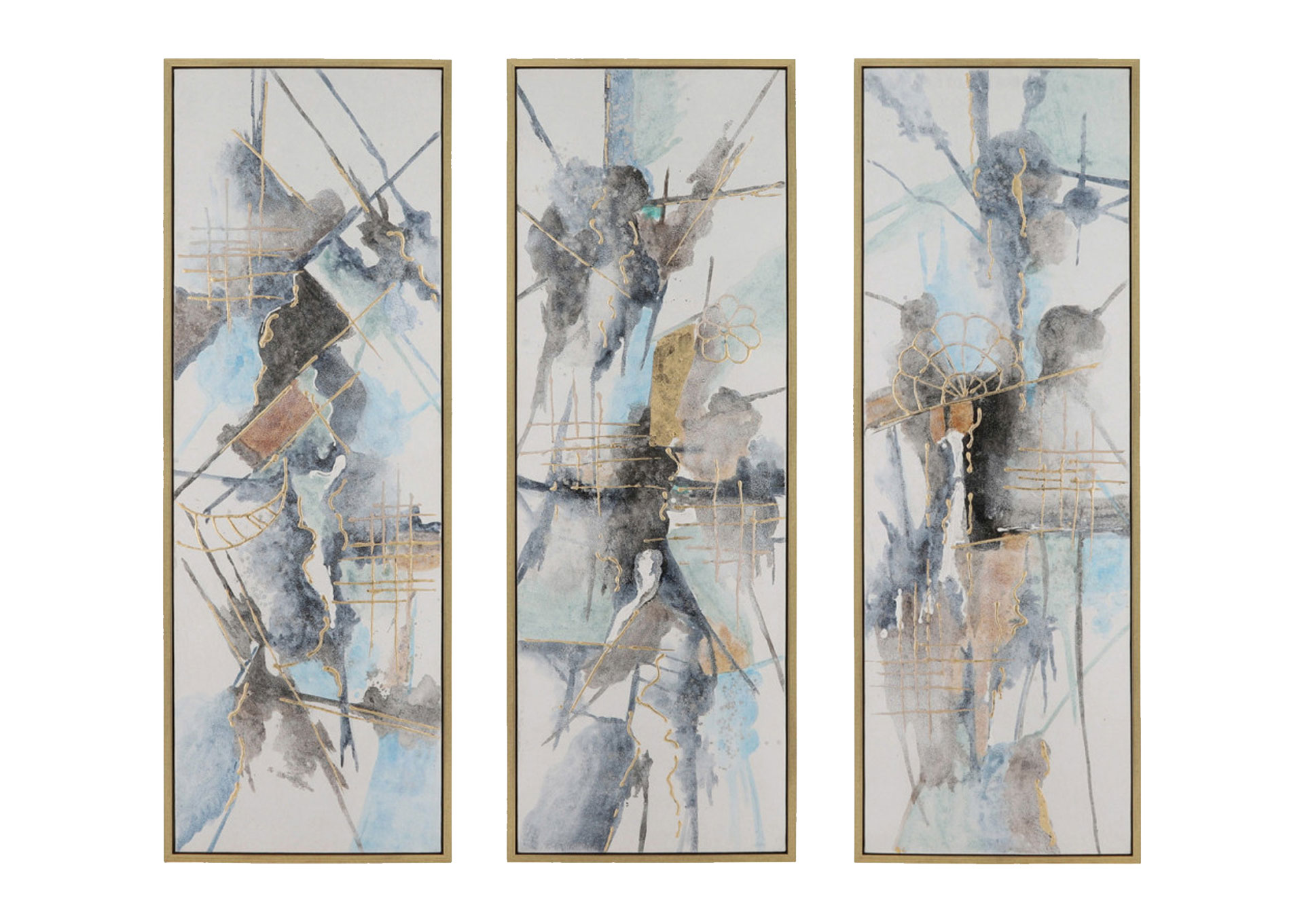 62x22 Set de 3 Lienzos Abstracto, Multi image 1