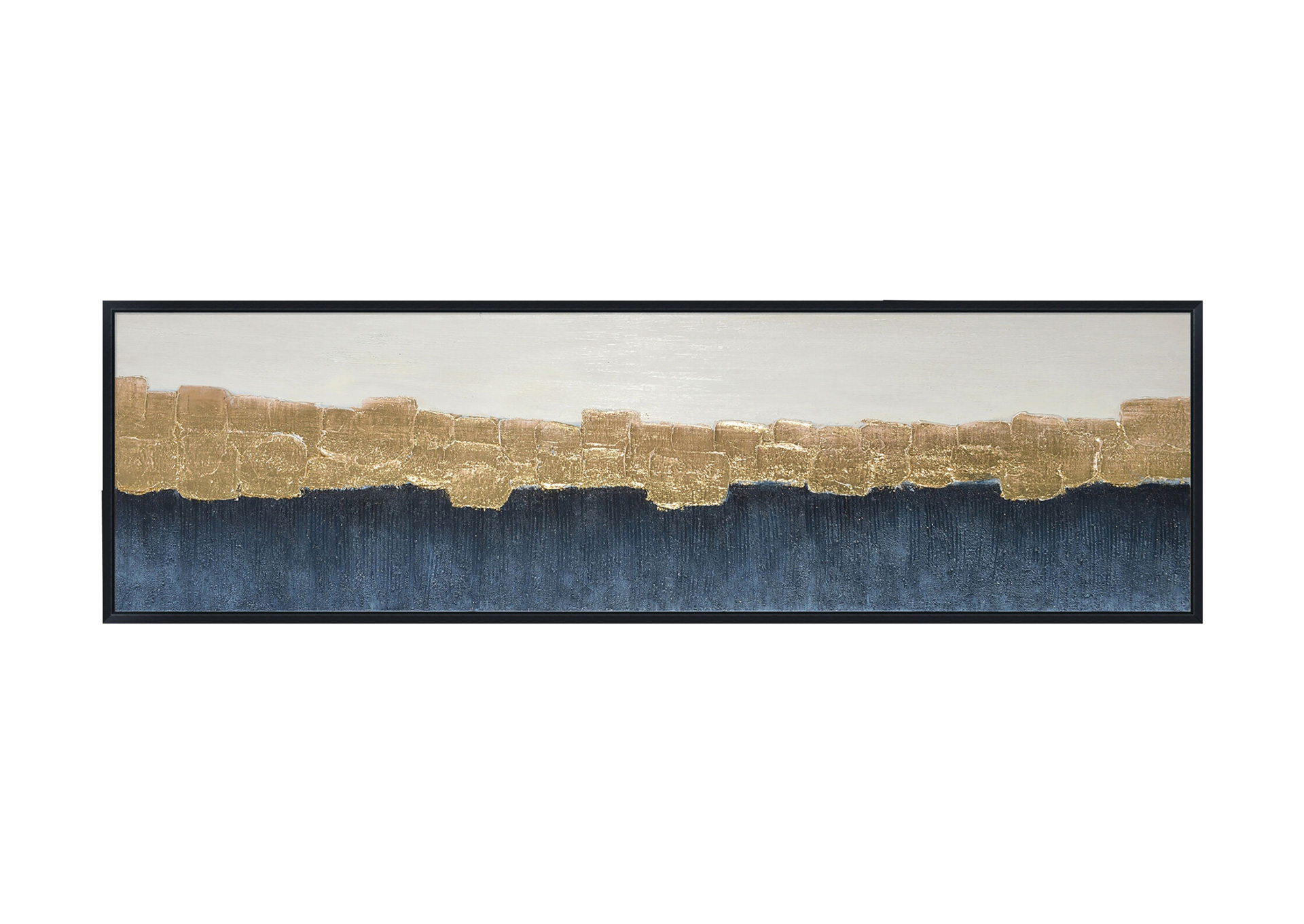 711x20 Cuadro Abstracto Pintado a Mano Con Plata image 1