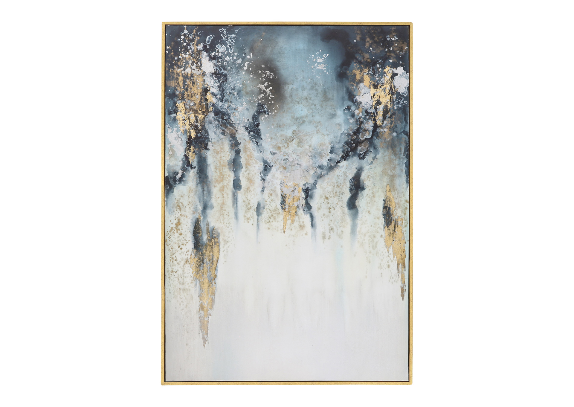 74x50 Cuadro Pintado al Óleo Abstracto, Oro/Águila image 1