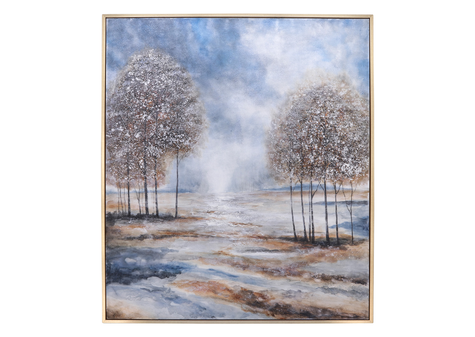 52x62 Cuadro Pintado a Mano en Óleo de Bosque, Multi image 1