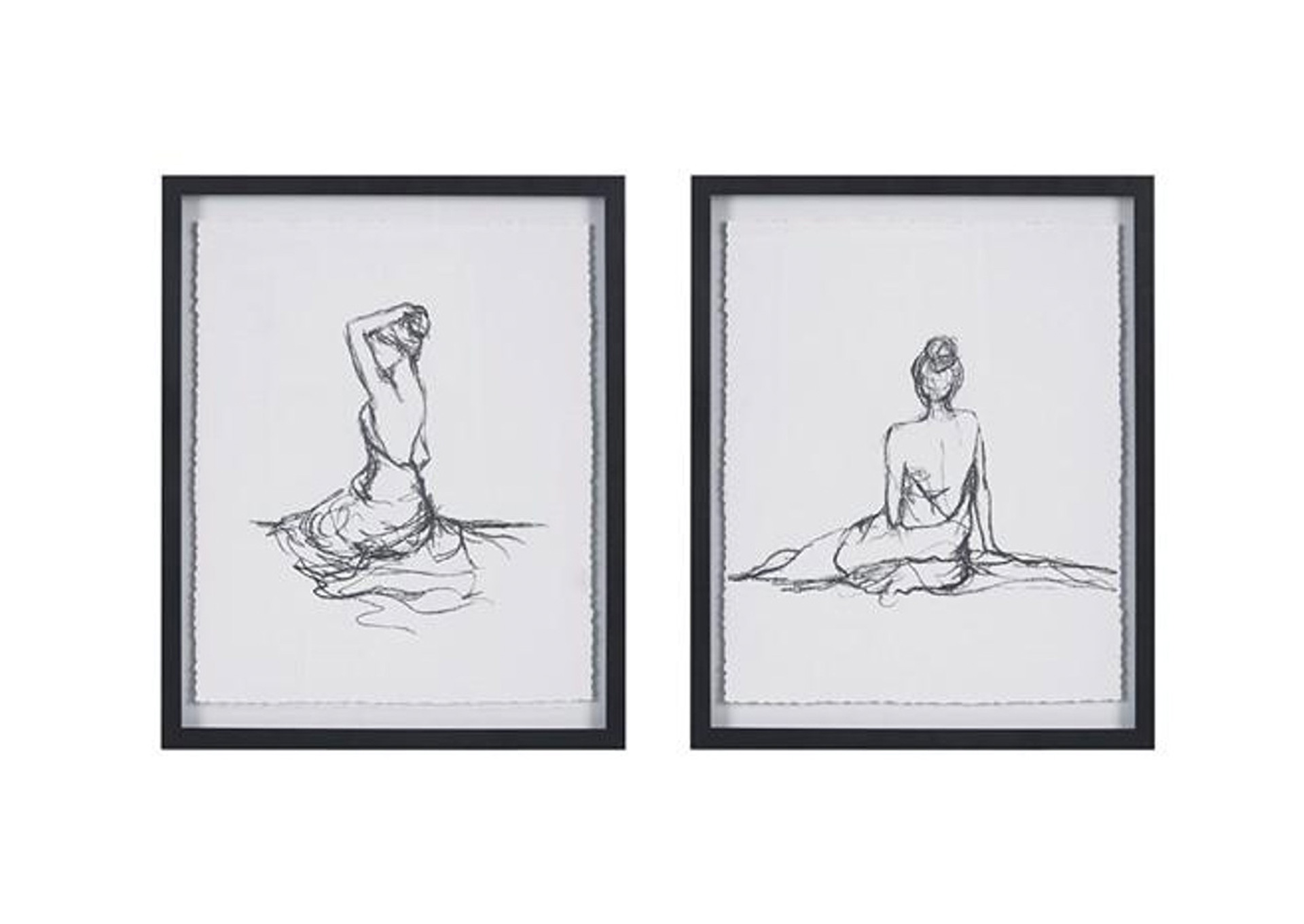 Set de 2 Cuadros Figura en blanco/negro image 1