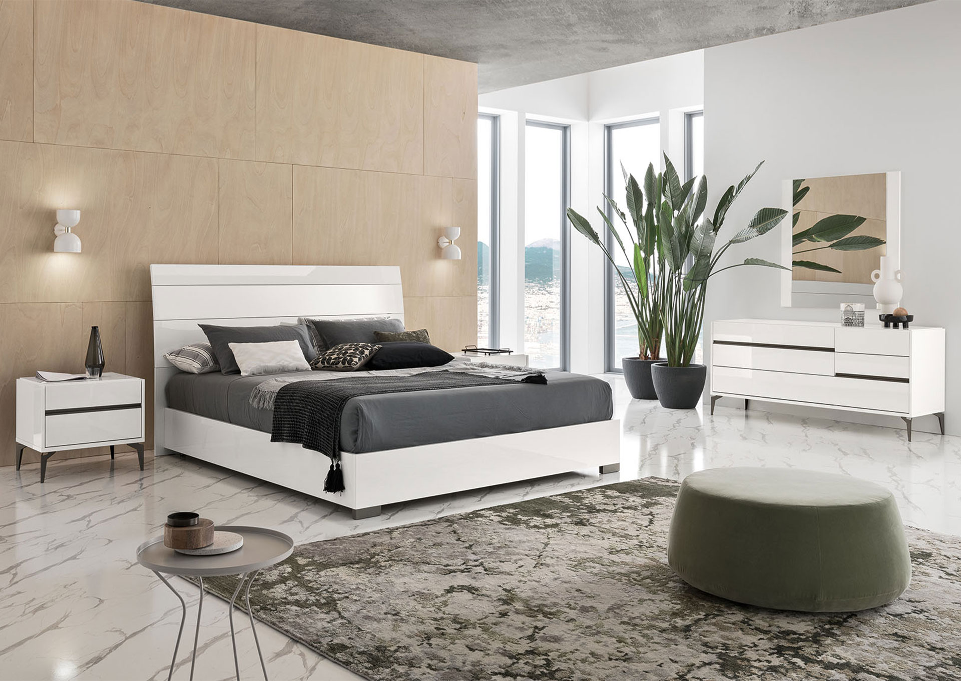 Domitorio Costa Blanca Queen 7 piezas - White High Gloss image 1
