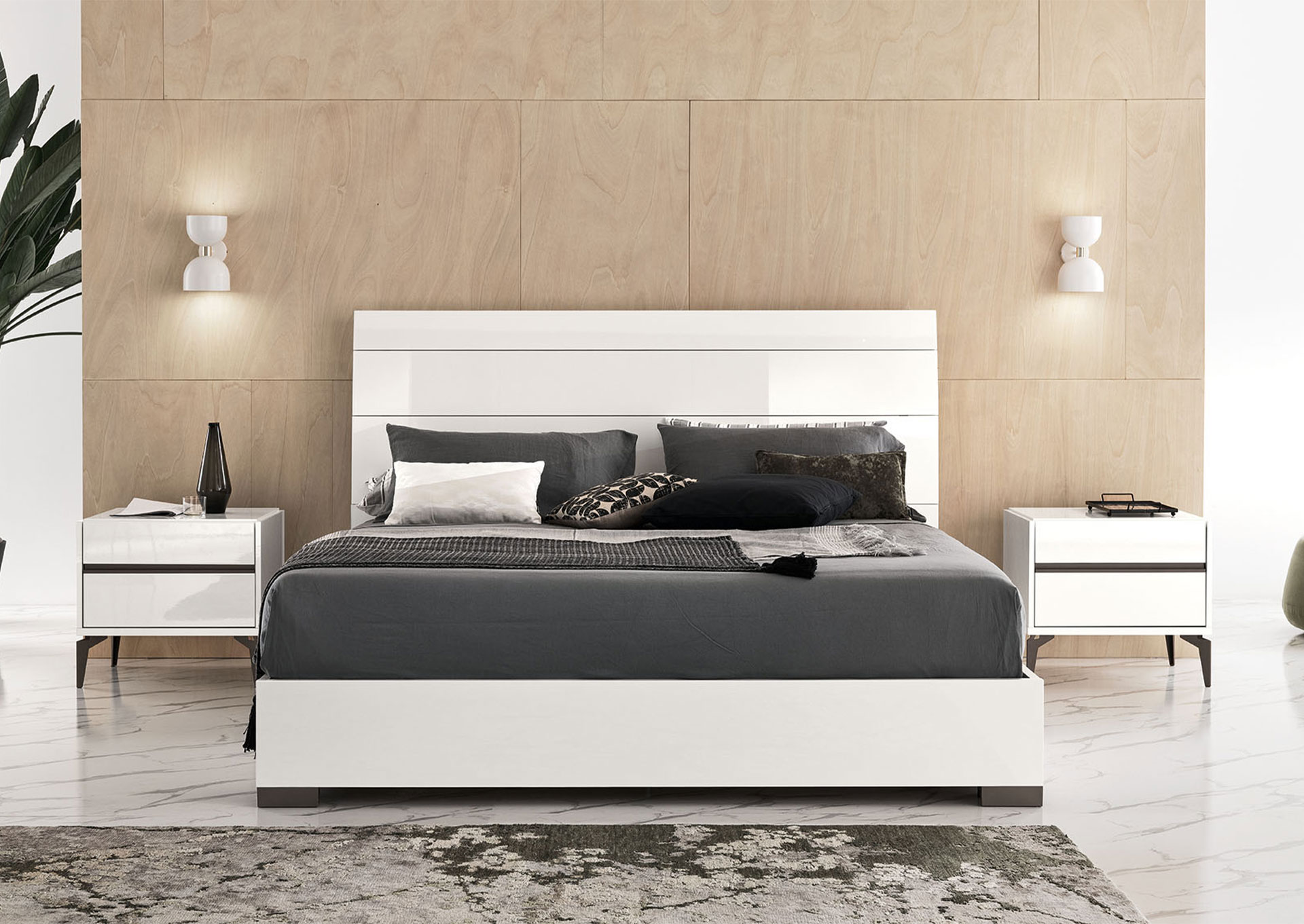 Domitorio Costa Blanca King 5 piezas - White High Gloss image 1