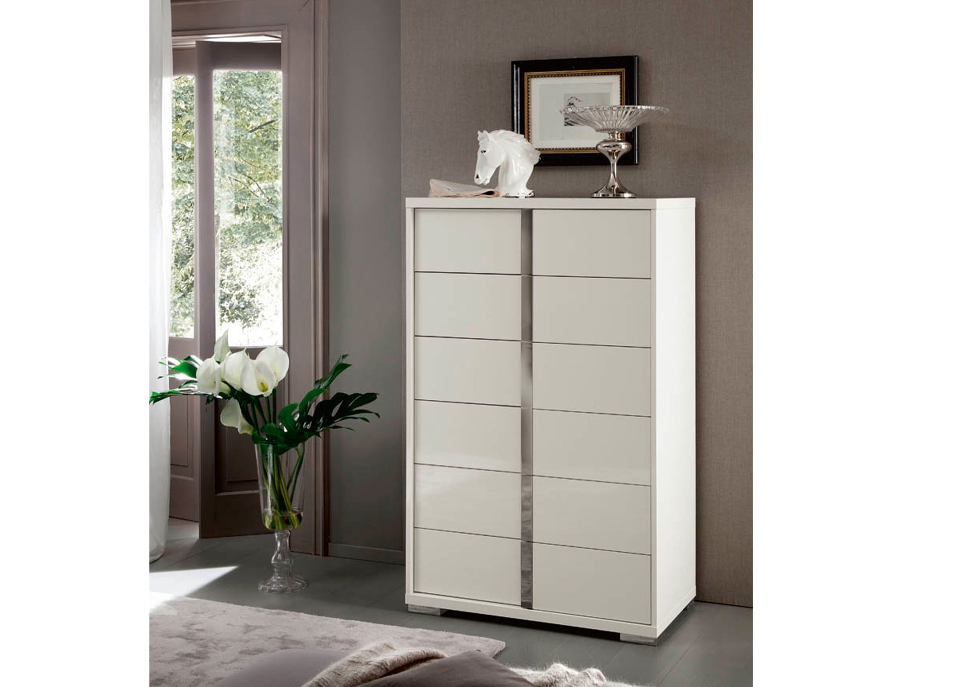 Imperia Gavetero de 6 Gavetas - White High Gloss image 1
