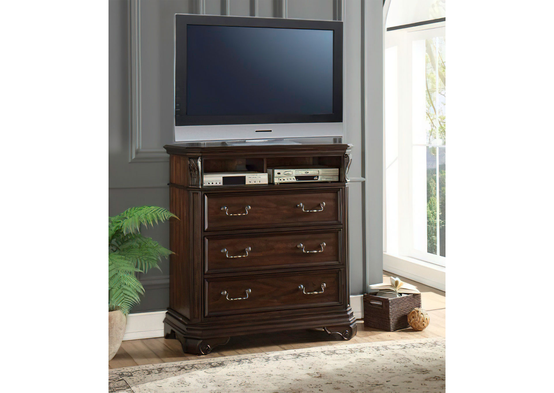 Media Chest de 3 Gavetas - Brown Finish  image 1