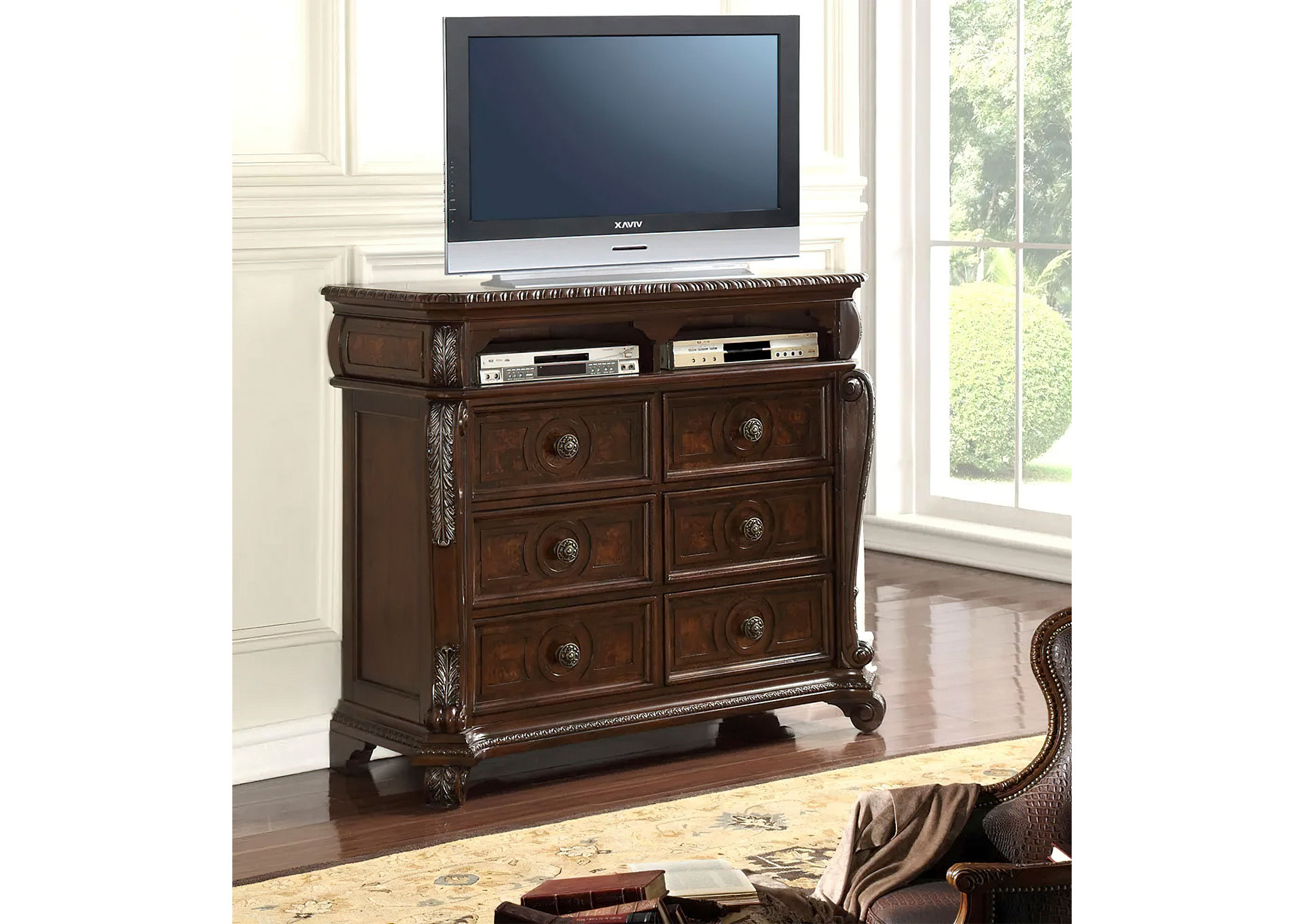 Gavetero Multimedia de 6 Gavetas - Dark Brown image 1