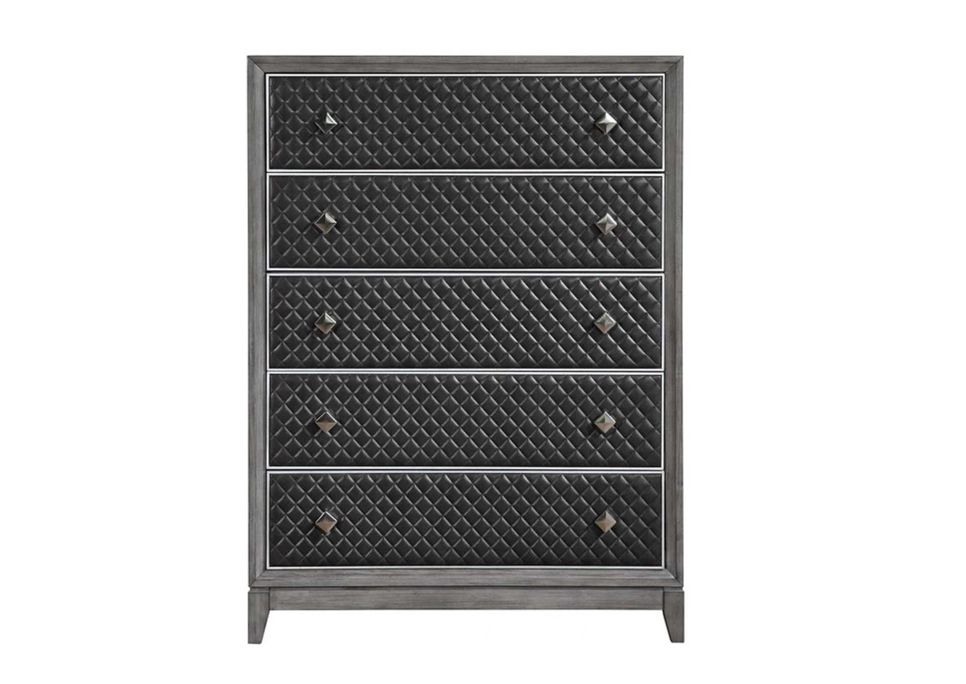 Gavetero West End de 5 Gavetas - Wire brushed gray finish image 1