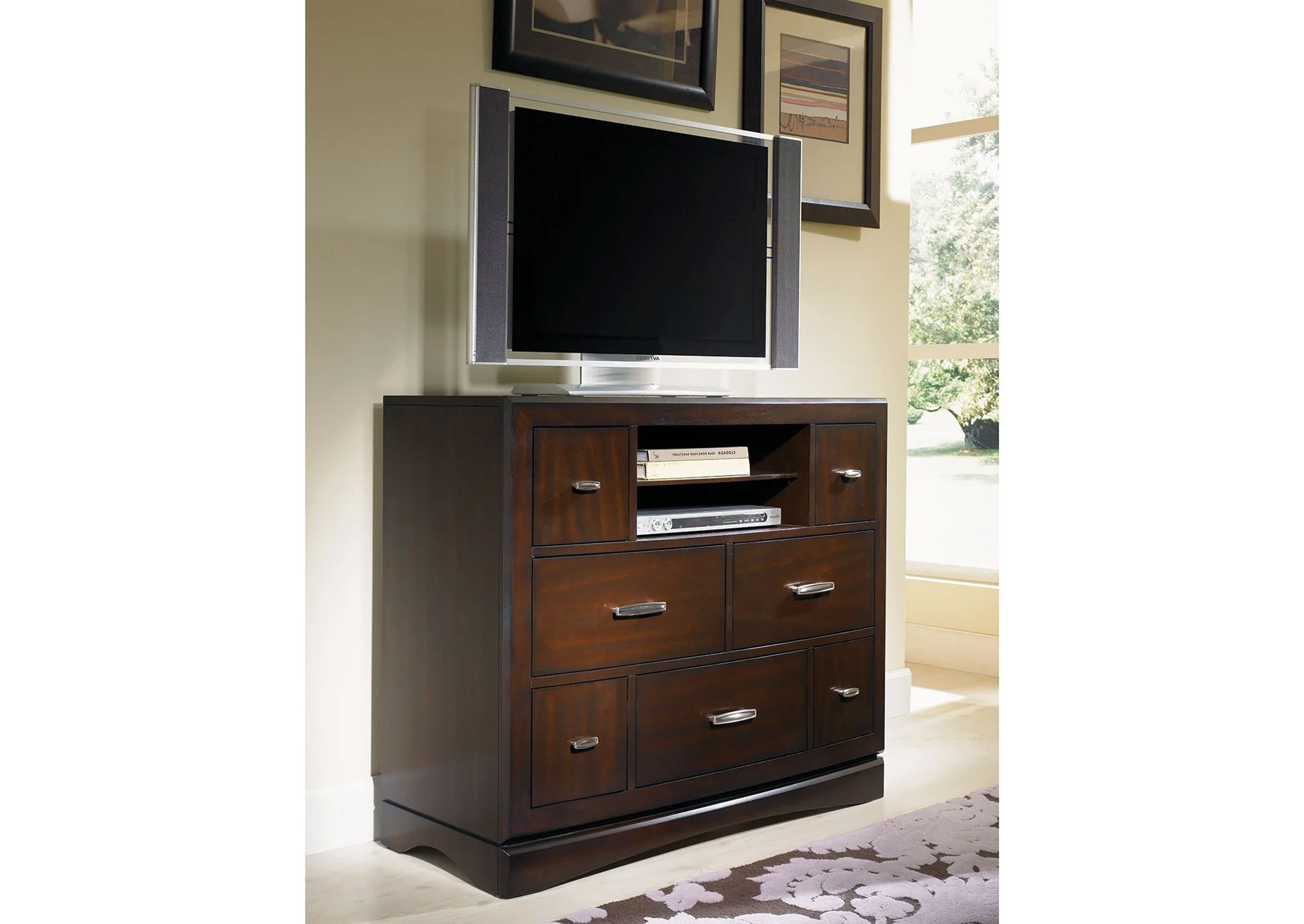 Toronto Media Chest de 7 Gavetas - Pecan image 1