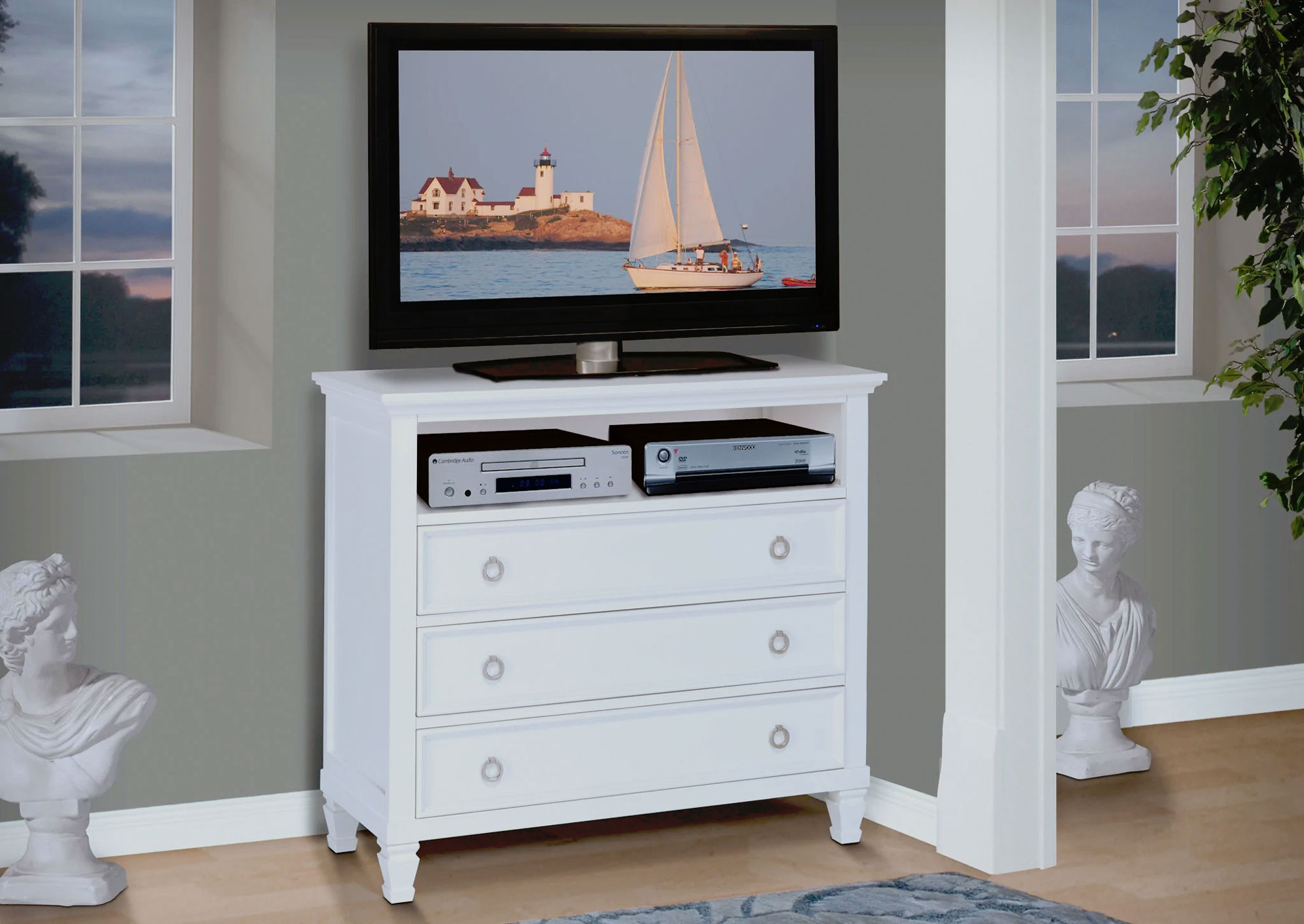 Tamarack Media Chest de 3 Gavetas - Color Blanco  image 1
