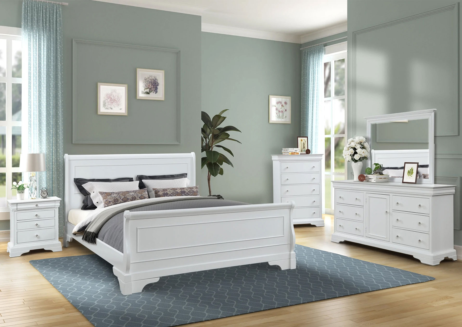 Domitorio Versaille Queen 7 piezas - Color Blanco image 1