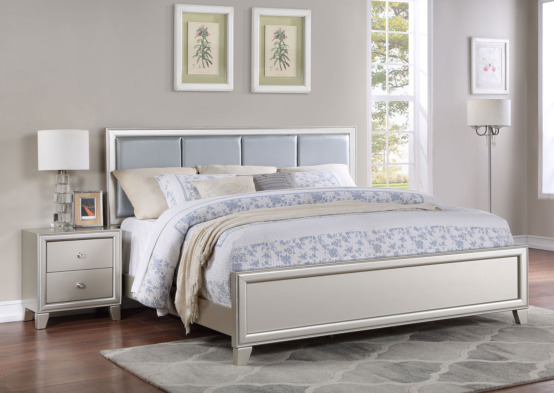 Dormitorio Omni King 5 piezas con Respaldo Tapizado - Champagne image 1