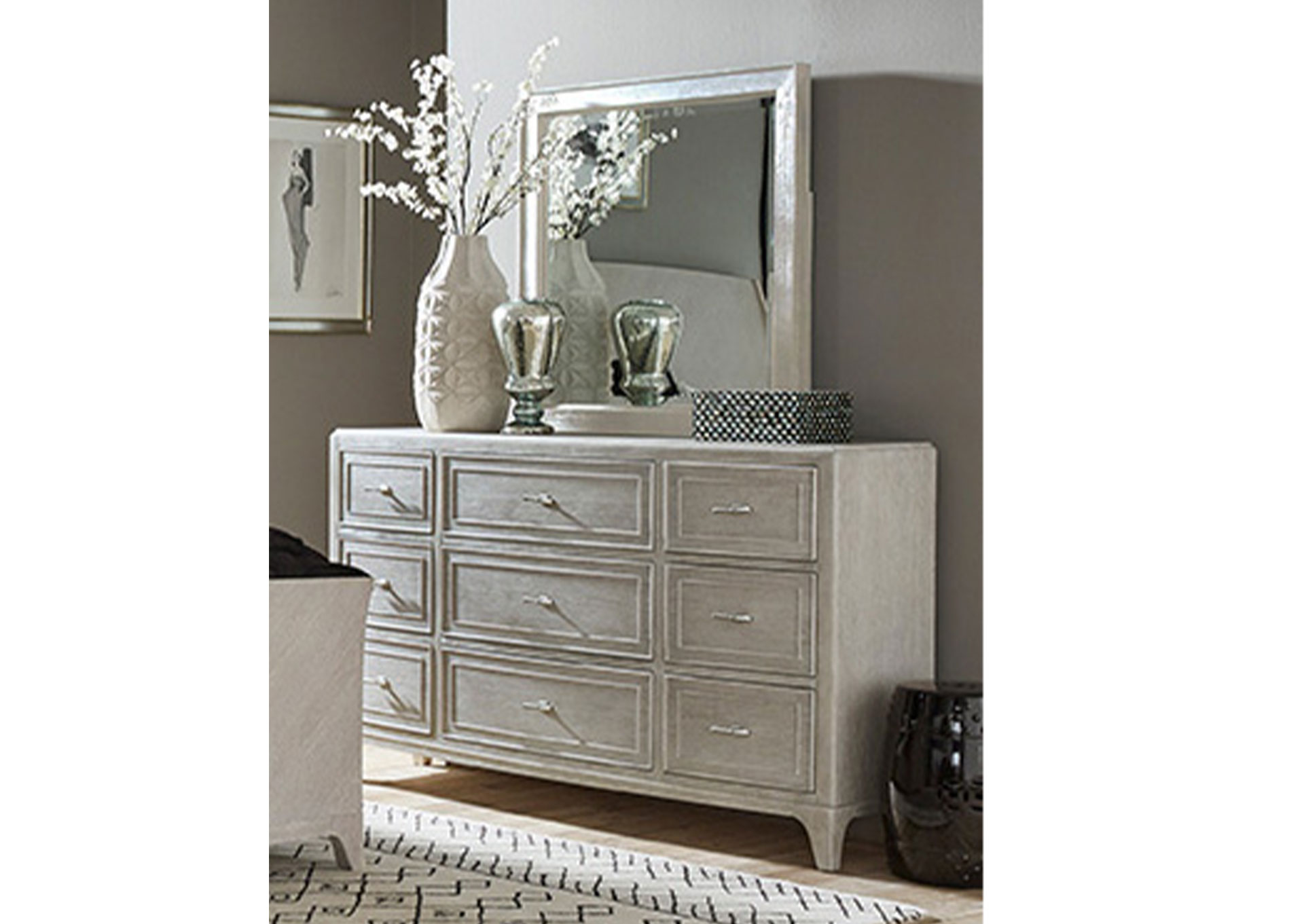 Lex Street Dresser and Mirror - Poplar Finish image 1