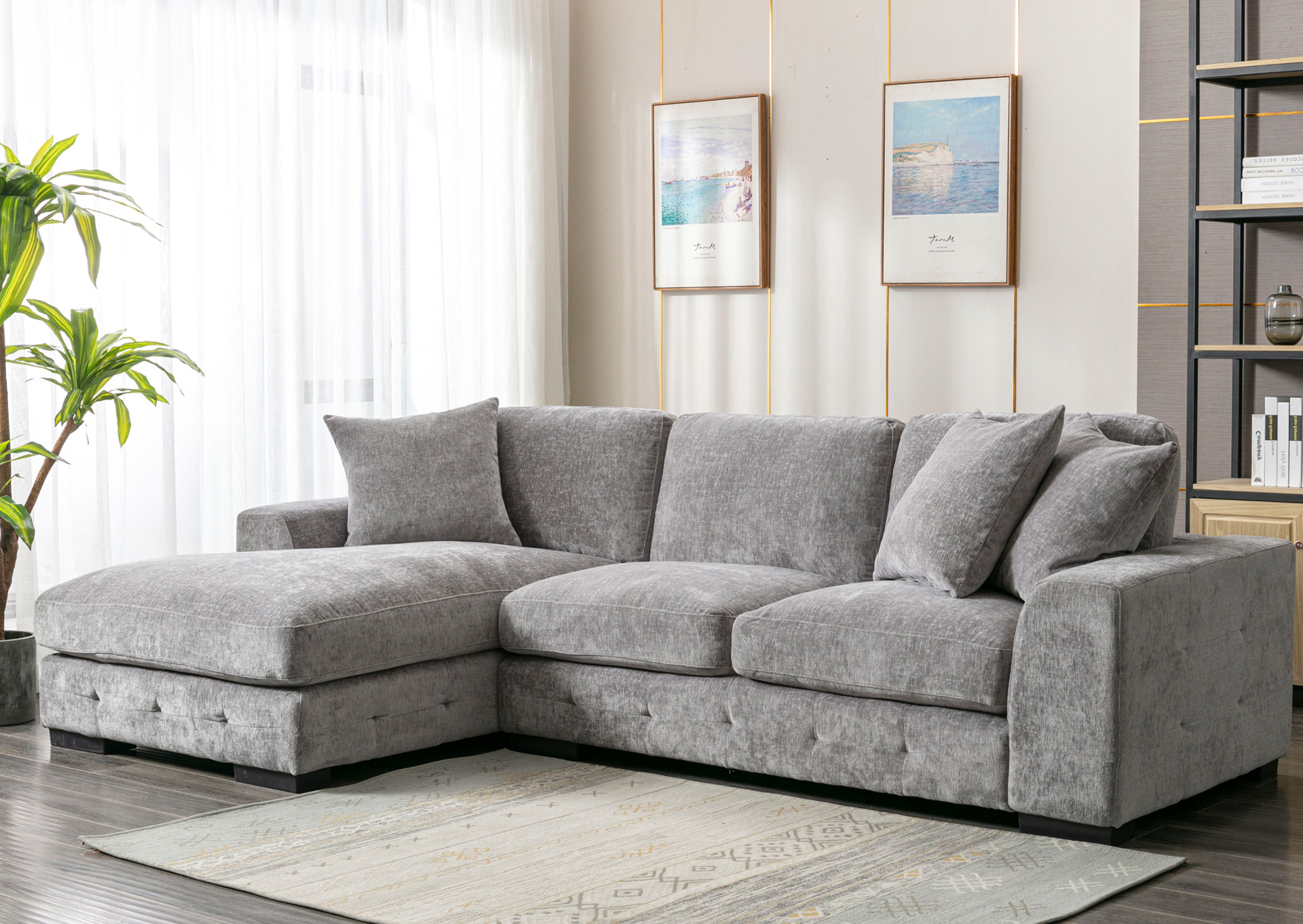 Seccional con Chaise Izquierdo 2 Piezas - Color Gris image 1