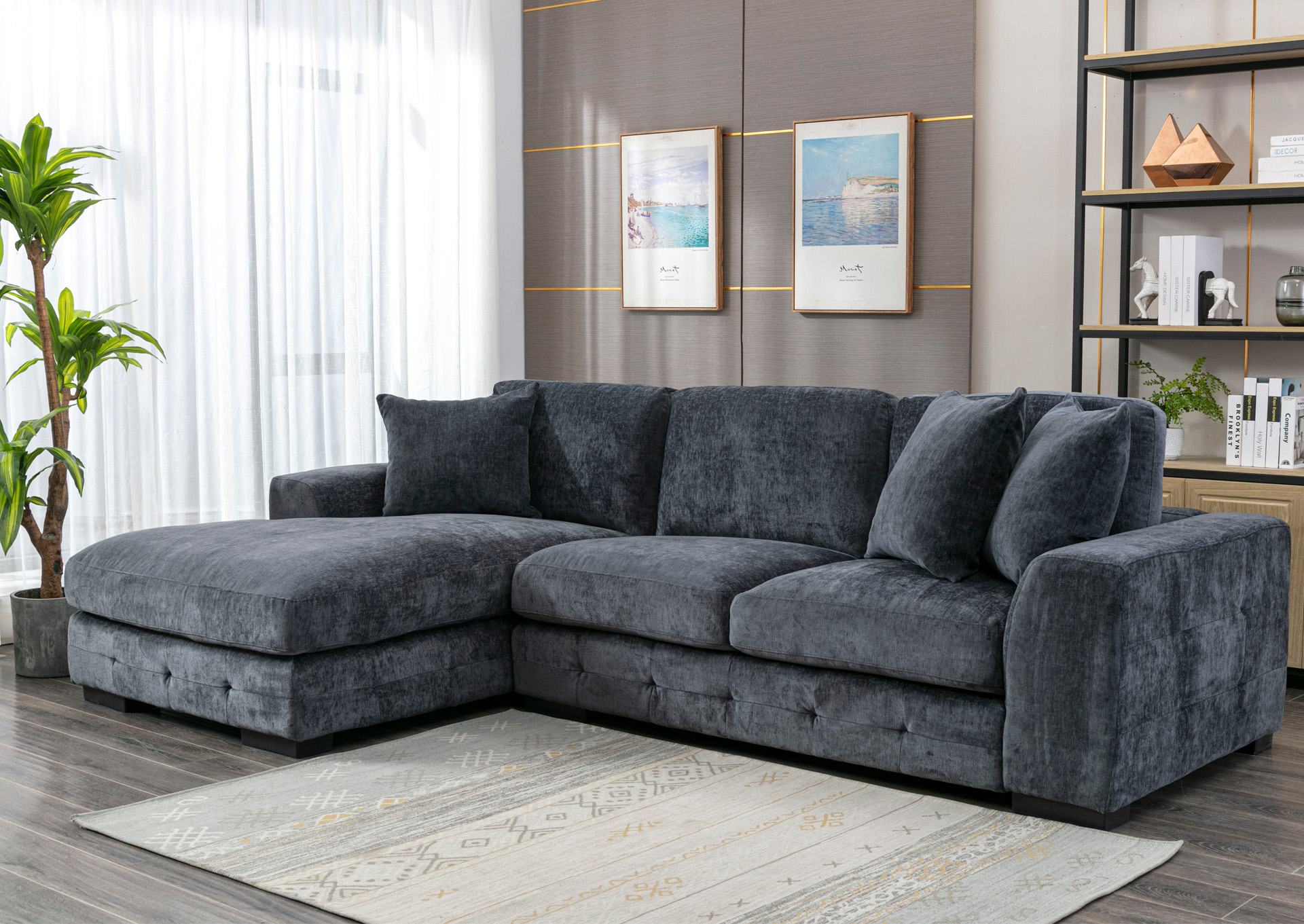 Seccional con Chaise Izquierdo 2 Piezas - Color Indigo image 1