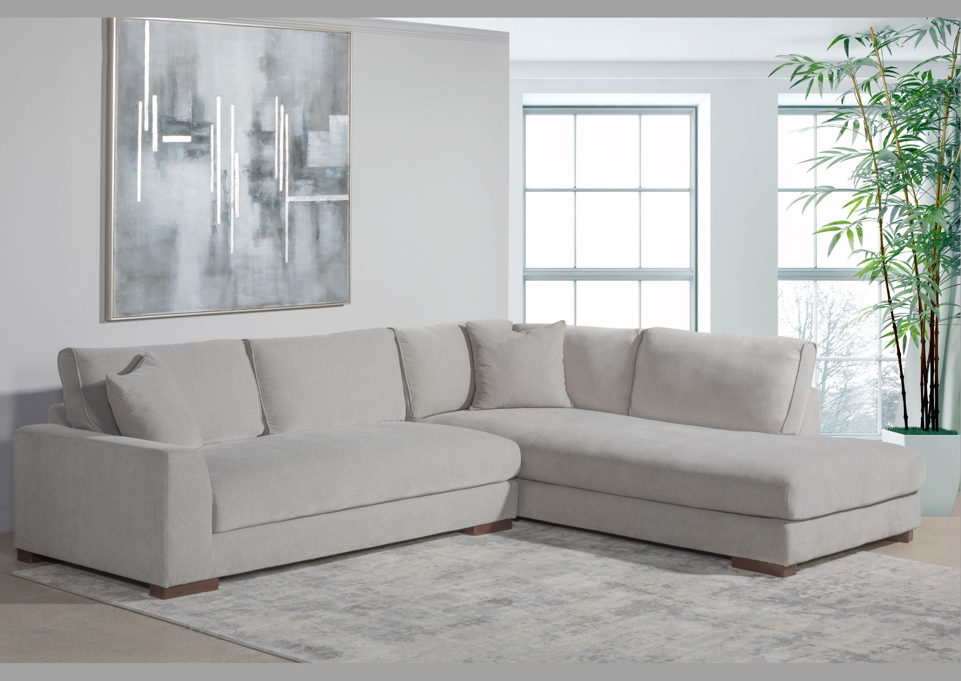 Seccional con Chaise Derecho 2 Piezas - Color Dove image 1