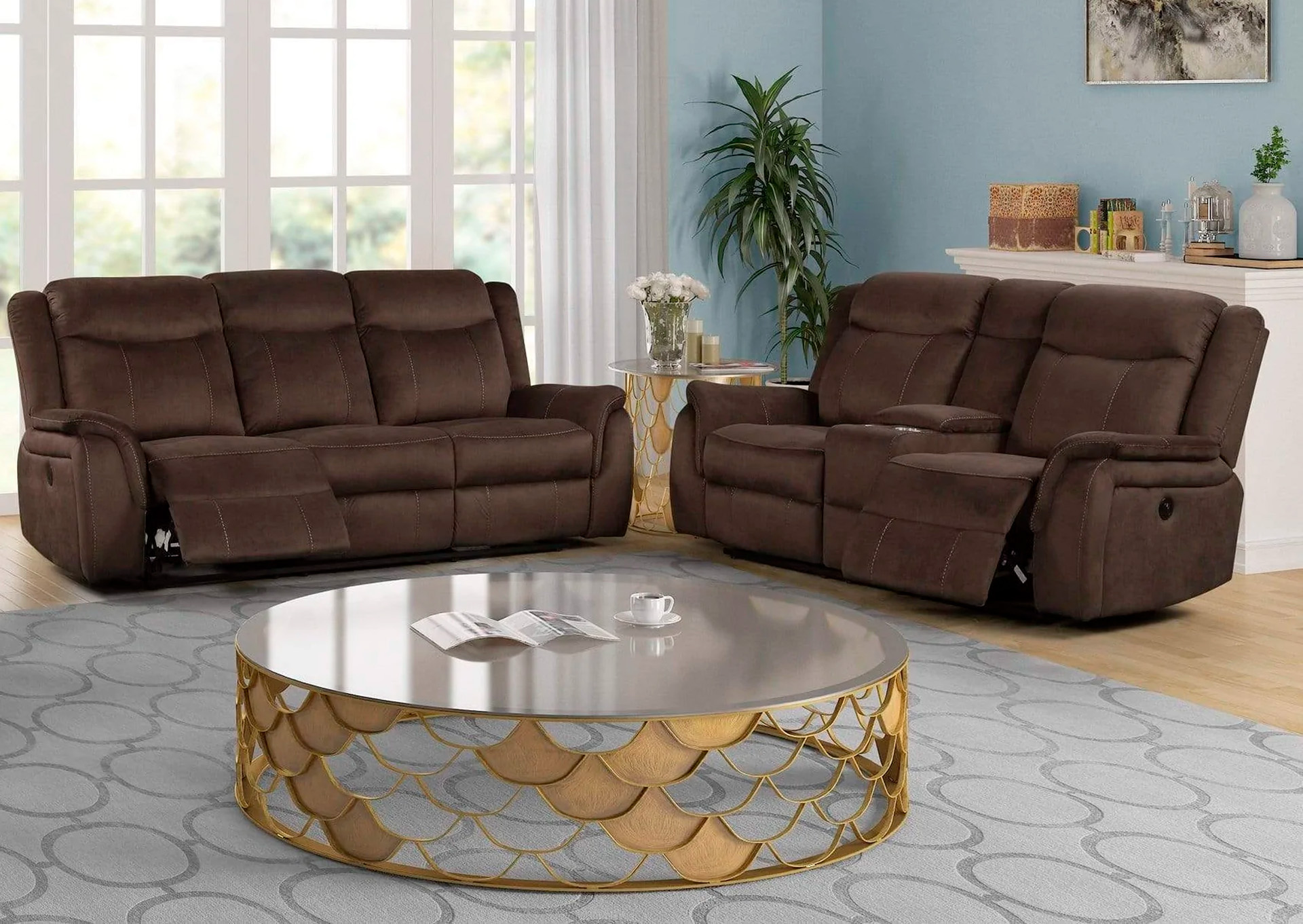 Sala Reclinable Cavett 2 Piezas - Color Cocoa  image 1