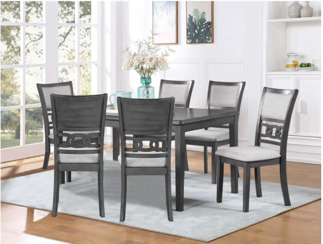 Mesa de Comedor Gia 60" con Sillas (Juego de 7) - Color Gris image 1